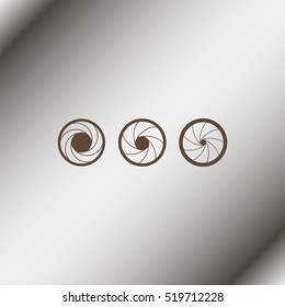 Simple camera shutter silhouettes.