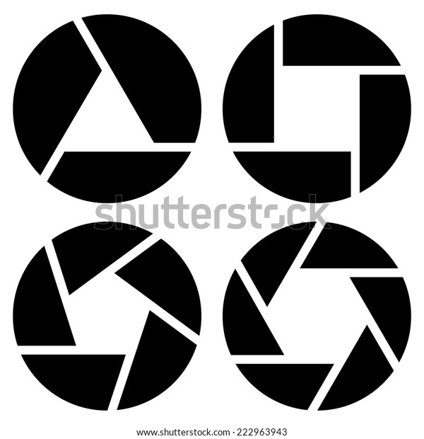 Simple Camera Shutter Silhouettes Symbols Eps Stock Vector (Royalty ...