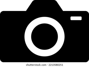 icono de silueta de cámara simple (blanco y negro)