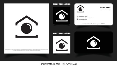 Plantilla de logotipo de objetivo de cámara simple. Logo de fotografía con plantilla de tarjeta de visita
