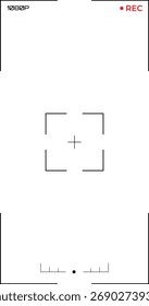 Simple camera UI with REC symbol and 4K details, great for photography, editing overlays, or motion design projects.