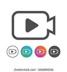 Simple Camera Video Icon Symbol Design Set