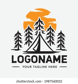 Simple Camp logo design template