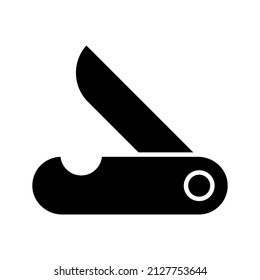 simple camp related icons in glyph style