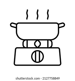 simple camp related icons in outline style
