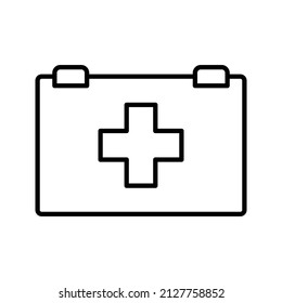 simple camp related icons in outline style