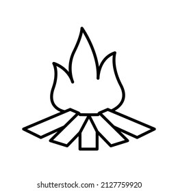 simple camp related icons in outline style