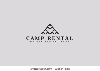 simple camp rental logo design vector with flat, luxury and unique styles