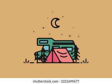 Einfacher Campingwagen-Campingdesign