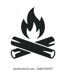 Diseño simple de la silueta de la fogata, ideal para los diseñadores; se beneficia del fondo transparente.