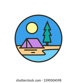 simple camping icon design illustration