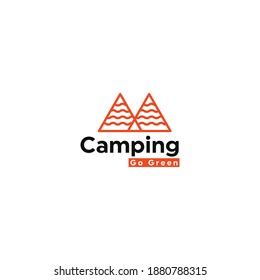 simple camping logo design for home stay business : modern and geometric styles