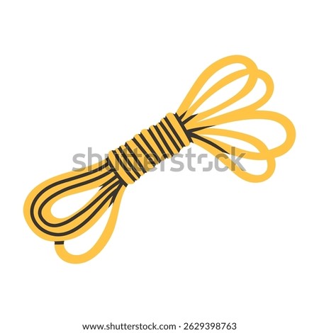 Simple camping rope or hiking rope or scout rope icon in flat style. Vector illustration of summer camp equipment in trendy style.