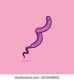 Colección simple de la Ilustración vectorial de la historieta de Campylobacter del icono del concepto del día de la farmacia aislado