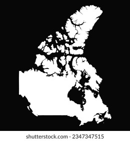 Simple Canada Map Isolated on Black Background, can be used for business designs, presentation designs or any suitable designs.