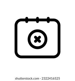 Simple Cancel Date icon. The icon can be used for websites, print templates, presentation templates, illustrations, etc