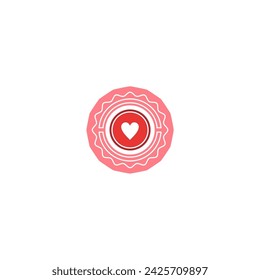 simple cancer day icon with pink color illustration