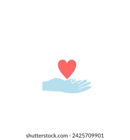 simple cancer day icon with pink color illustration