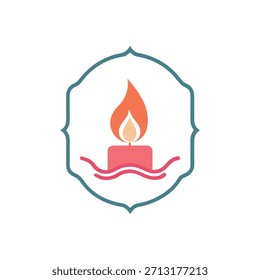 Einfache Kerze Flamme Logo Design-Vorlage für Spa oder Entspannung