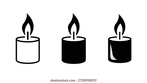 Simple Candle Icon – Minimal Flame Symbol for Light, Memory, and Decoration