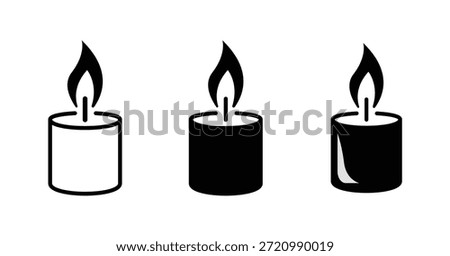 Simple Candle Icon – Minimal Flame Symbol for Light, Memory, and Decoration