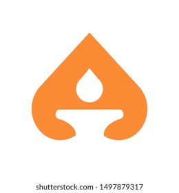 Simple candle light logo icon design, love and charity concept - Vector