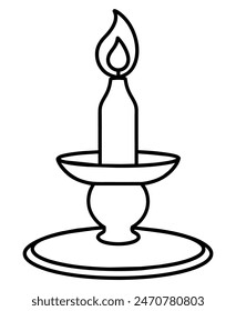 Simple candle outline isolated icon. Vector illustration