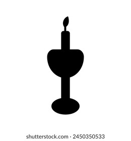 Simple candle silhouette icon design