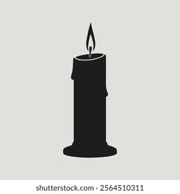 simple Candle vector icon silhouette