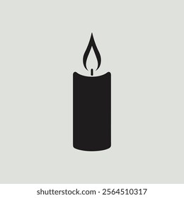 simple Candle vector icon silhouette