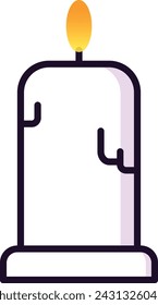 simple candle vector on plain background