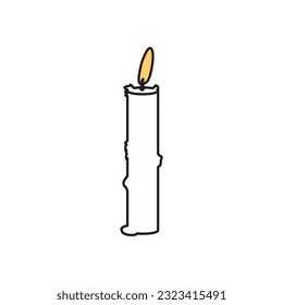 Simple candles icons. Black linear symbols on a white background. vector illustration