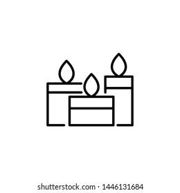 Simple candles line icon. Stroke pictogram. Vector illustration isolated on a white background. Premium quality symbols. Vector sign for mobile app and web sites.