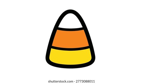 Simple candy corn in white orange yellow