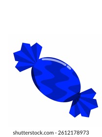 Simple candy design in vector illustration. Blue color candy