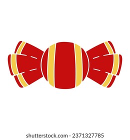 Simple candy in striped wrapping, vector