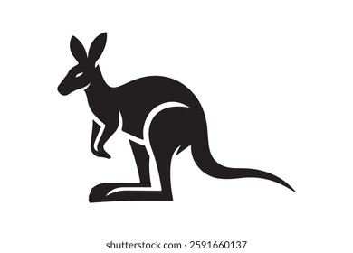 simple cangaroo silhouette vector illustration.