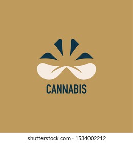 Simple Cannabis Creative Design Logo Concept. 