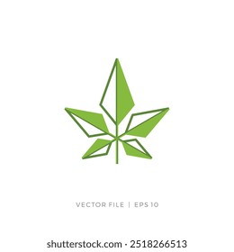 Logotipo de hoja de marihuana de cáñamo de cannabis simple