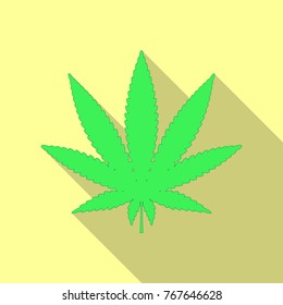 Simple cannabis icon in flat design