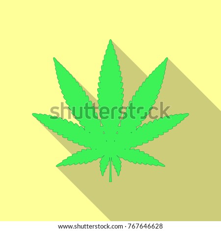 Simple cannabis icon in flat design