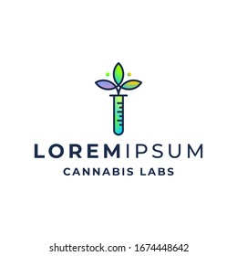Simple Cannabis Labs Logo Template