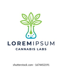 Simple Cannabis Labs Logo Template