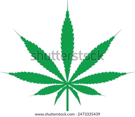 Simple cannabis leaf black icon vector illustration.