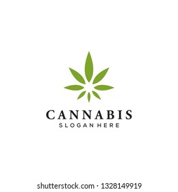 simple cannabis leaf logo design