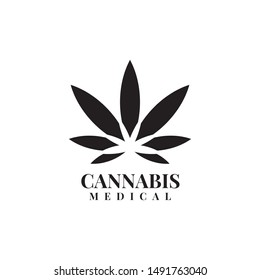 Simple cannabis leaf logo design for medical