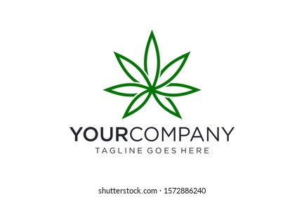 Simple Cannabis Leaf Logo Design Concept Stock Vector (Royalty Free ...