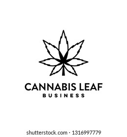 Simple cannabis leaf logo template / cannabis leaf icon / symbol