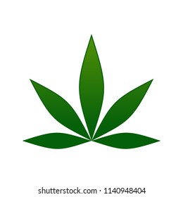 Simple Cannabis Leaf Symbol Design