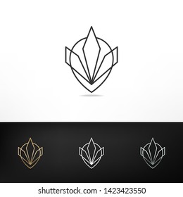 Simple cannabis logo design. Combination of a plant ang geolocation sign. Vector image.
